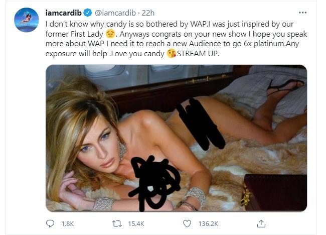 欧美最大尺度撕X！Cardi B曝出川普妻子裸照，骂战失控…